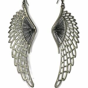 Silver Tone Angel Wing Earrings